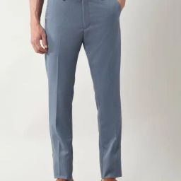 Arrow Blue Slim Fit Self Pattern Trousers-image-42