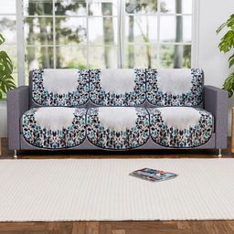 Aura Blue & Grey Velvet Sofa Cover-image-77