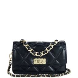 Kazo Black Quilted Sling Handbag-21