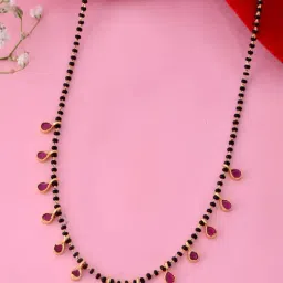VOJ Gold Plated AD Studded Drop Shaped MangalSutra-19