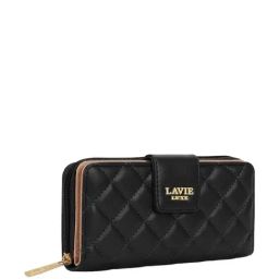 Lavie Luxe Black LX Diamond25 Bifold Zip Wallet-picture-11