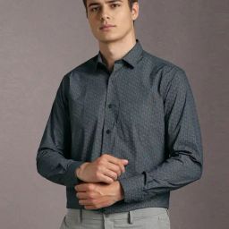 Louis Philippe Navy Regular Fit Printed Shirt-image-52