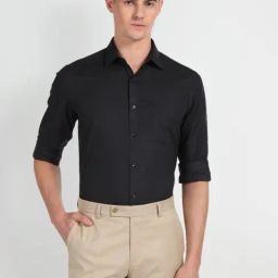 Arrow Black Cotton Regular Fit Printed Shirt-image-96