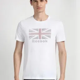 Reebok White Regular Fit Printed Sports T-Shirt-image-95