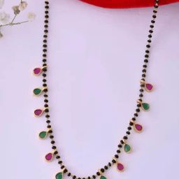 VOJ Gold Plated AD Studded Drop Shaped MangalSutra-image-73