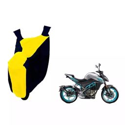 Auto Pearl Waterproof Two Wheeler Cover For CFMoto 300NK (Yellow & Blue)-image-44
