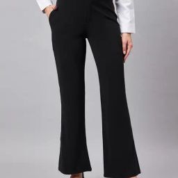 Style Quotient Black Flared Fit Trousers-image-80