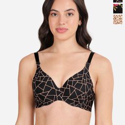 shyaway Pack of 3 Floral T-shirt Bra - Medium Coverage Underwired Lightly Padded-image-22