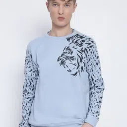 showoffff Showoff Blue Cotton Slim Fit Printed Pullover-picture-37