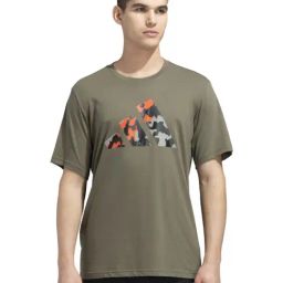Adidas Green Regular Fit Logo Printed Sports T-Shirt-image-52