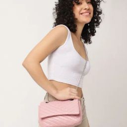 Fastrack CL7 Powder Pink Quilted Medium Sling Handbag-picture-48