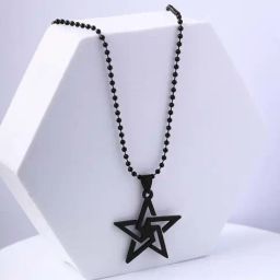 Bold By Priyaasi Men's Black Plated Star Pendant Chain-image-81