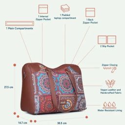 ZOUK Multicolor Mandala Print Printed Tote Handbag image 4