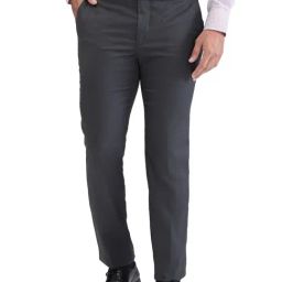 Park Avenue Grey Super Slim Fit Texture Trousers-image-66