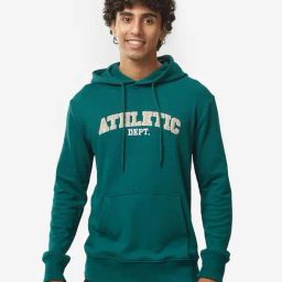 Domyos By Decathlon Cypress Green Slim Fit Logo Printed Sports Hoodie-image-42