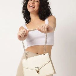 Fastrack CL7 Beige Textured Medium Sling Handbag-0