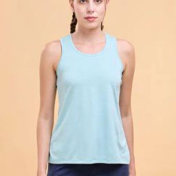 Enamor Turquoise Sleeveless Sports T-Shirt-image-62