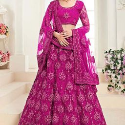 Cute fellow Beads and Stones Semi-Stitched Lehenga & Unstitched Blouse With Dupatta-image-87