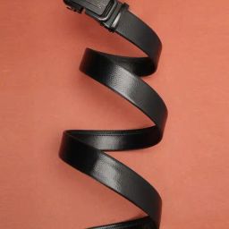 ZEVORA Black Textured Leather Casual Belt-image-23