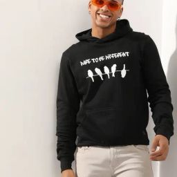 Campus Sutra Black Cotton Regular Fit Printed Hooded Sweatshirt-image-75