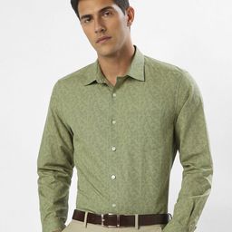 Louis Philippe Men Classic Regular Fit Spread Collar Floral Printed Cotton Formal Shirt-image-63