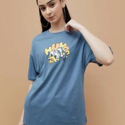 Ginger by Lifestyle Blue Printed T-Shirt-image-80