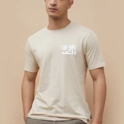 Fame Forever By Lifestyle Beige Cotton Regular Fit Printed T-Shirt-image-99