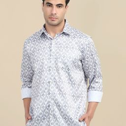 AMSWAN Men Floral Opaque Printed Casual Shirt-image-72