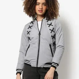 Campus Sutra Grey Regular Fit Jacket-image-33