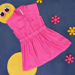 Pantaloons Junior Pink Cotton Regular Fit Dress-picture-39
