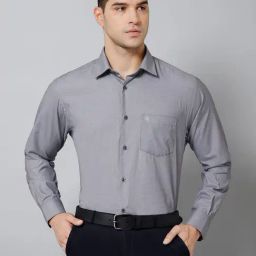 Cantabil Grey Regular Fit Self Design Shirt-image-19