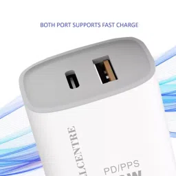 WALLCENTRE 20 W Charger Adapter Type-A & Type-C Compatible - With Android & iOS Devices, WCPCH20006 image 5
