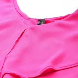HERE&NOW Flutter Sleeves Layered Blouson Crop Top image 5