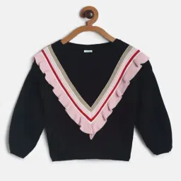 MINIKLUB Kids Black Lace Full Sleeves Sweater-image-54