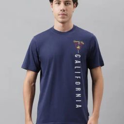Beverly Hills Polo Club Navy Regular Fit Printed Cotton Crew T-Shirt-image-6