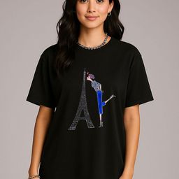 GRACE & JACK Humour & Comic Printed Round Neck Cotton Oversized Casual T-shirt-image-19