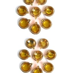 The Spiritual Living 16-Pcs Yellow Textured Brass Diyas-image-71