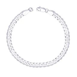 Taraash 92.5 Sterling Silver Curb Chain Bracelet-image-46