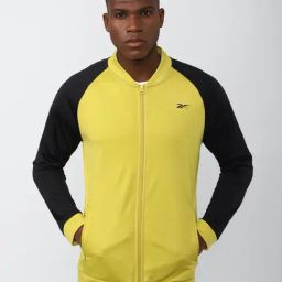 Reebok Yellow Regular Fit Printed Sports Jacket-image-45