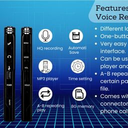 DDLC 8GB LCD Display MP3 Player Voice Recorder USB Professional Dictaphone Digital Audio Voice Recorder with WAV MP3 Player Black_8GB (LCD 8gb Voice Recorder) image 3
