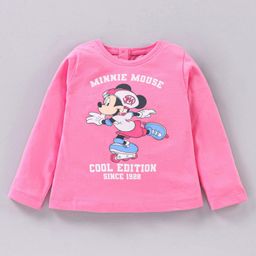 Babyhug Full Sleeves Tee Minnie Mouse Print - Light Pink-image-34