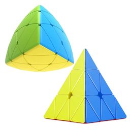 SVE Cube Combo Set of Pyraminx & Mastermorphix Cube High Speed Stickerless Magic Cube Puzzle  Multicolor-14