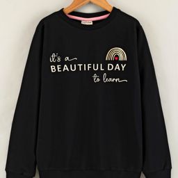 Lazy Bones Cotton Knit Full Sleeves Text Printed Sweatshirt - Black-picture-27