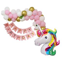Bubble Trouble Big Size Unicorn Theme Birthday Decorations Items Combo Pack of 32-15