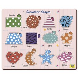 Yay Play Wooden Educational Shapes Puzzle No of Shapes 12 for  Kids 3+ Years-5