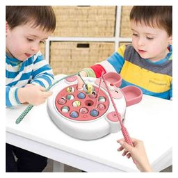 VGRASSP Rabbit Face Rotating Fish Pond Musical Fishing Game Toy Set For Kids With 2 Fishing Poles, 15 Colorful Fishes - Safe And Durable Gift - Color And Design As Per Stock-23