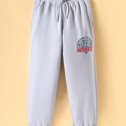 Taeko Knit Full Length Fleece and Woollen Bottom With Text Print - Grey-picture-6