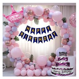Bubble Trouble Princess Theme Birthday Decoration | Chrome and Confetti Balloons | Cake Foil Balloon | Balloons for Decoration Birthday Party - Pack of 50-image-40
