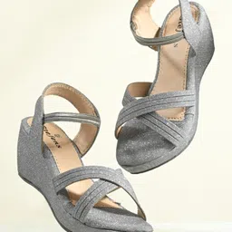 Stefens Shimmered Slip On Party Sandals - Grey-picture-5