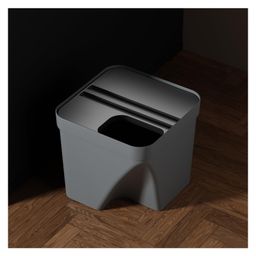 JD FRESH 1 Pc Square Dustbin with Lid for Home and Office use - Grey-image-2
